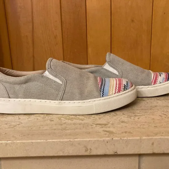 Indigo rd Slip On Sneakers Gray/Multicolor Woven Canvas Summer Western Resort - Picture 4 of 6
